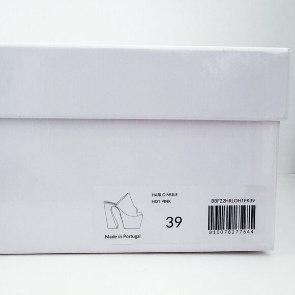 Brandon Blackwood Harlo Mule Platform Sandal Satin Hot Pink - Picture 15 of 16